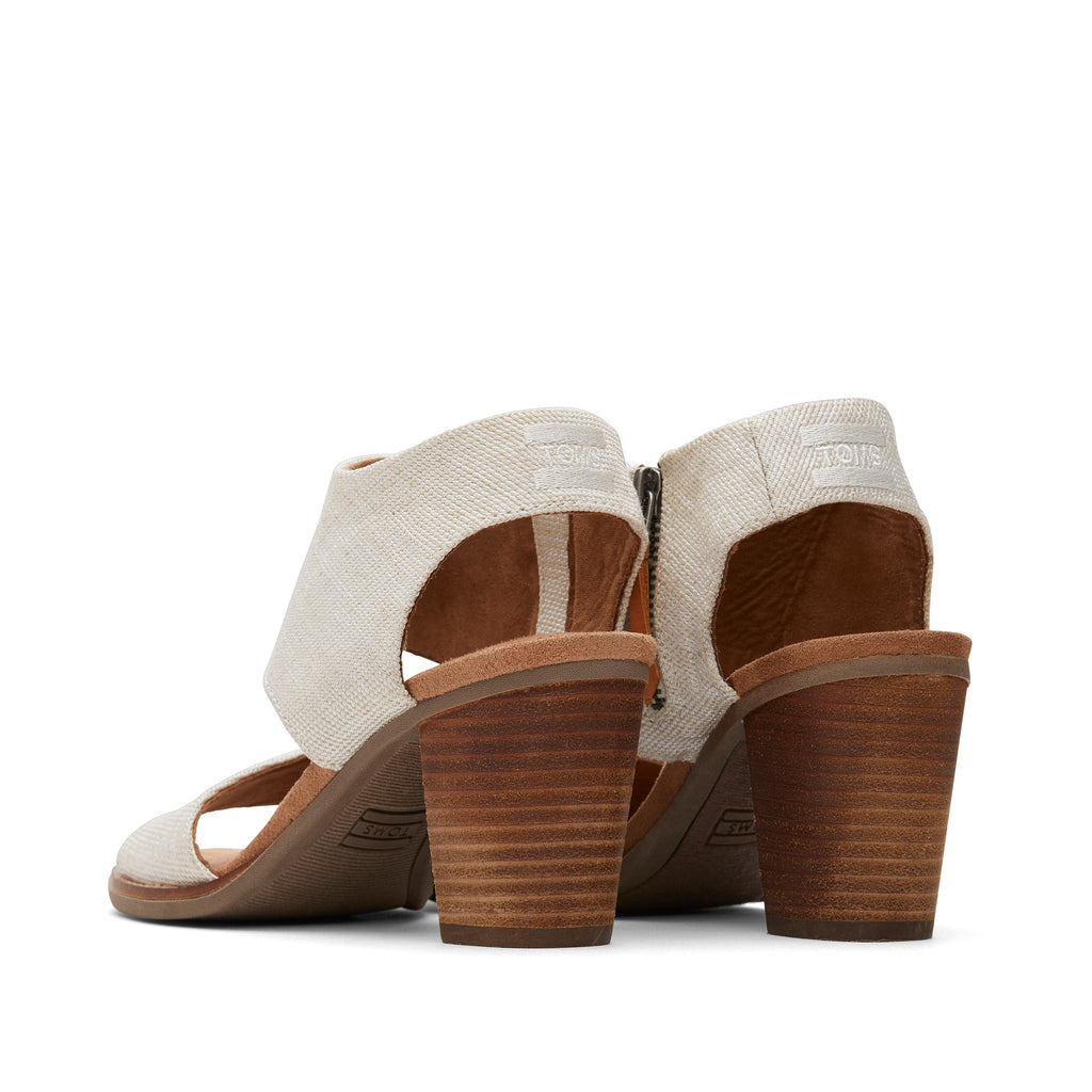 Majorca Cutout Natural Heeled Sandal Back View