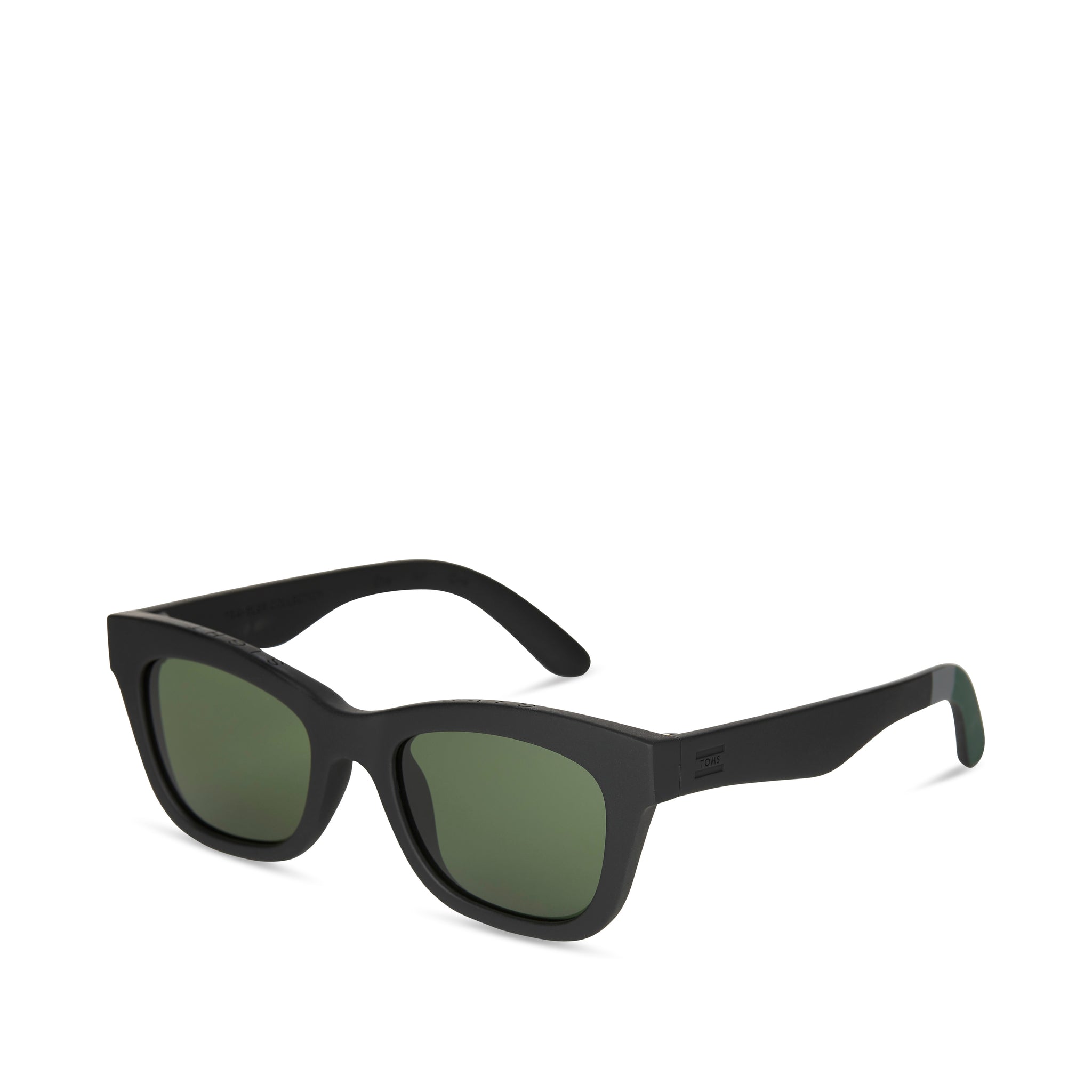 Paloma Traveler Sunglasses - Matte Black - Glass Bottle Green Side View