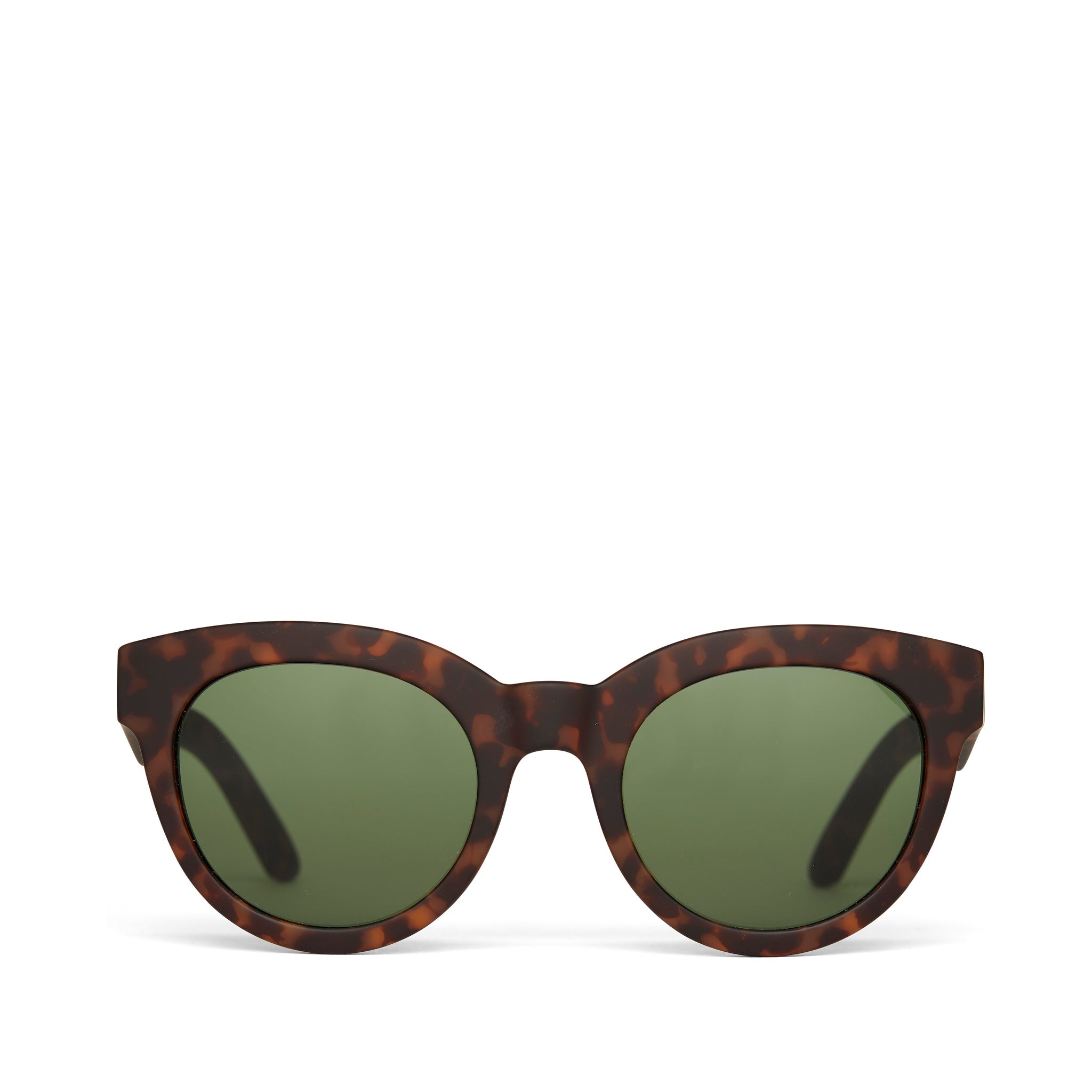 Florentin Traveler Sunglasses  - Black Tortoise - Glass Bottle Green Front View