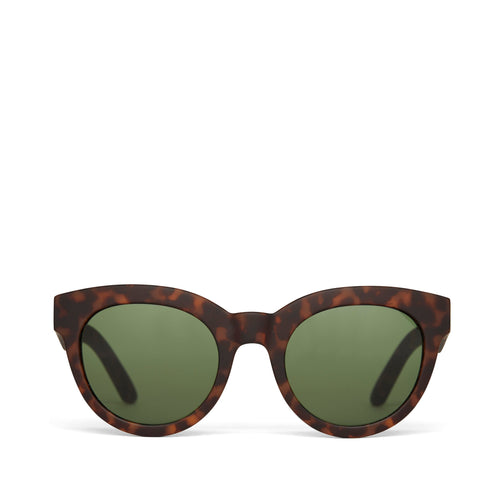 Florentin Traveler Sunglasses  - Black Tortoise - Glass Bottle Green Front View