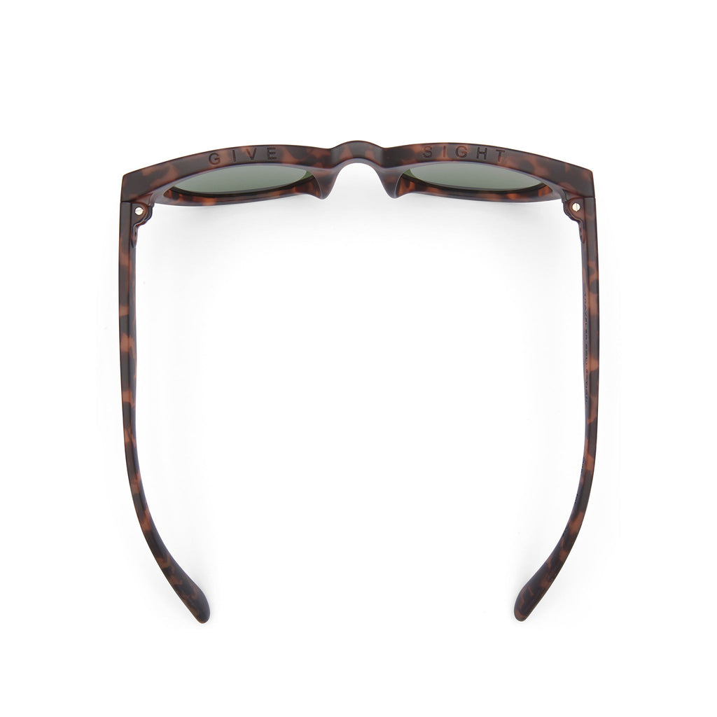 Florentin Traveler Sunglasses  - Black Tortoise - Glass Bottle Green Top View