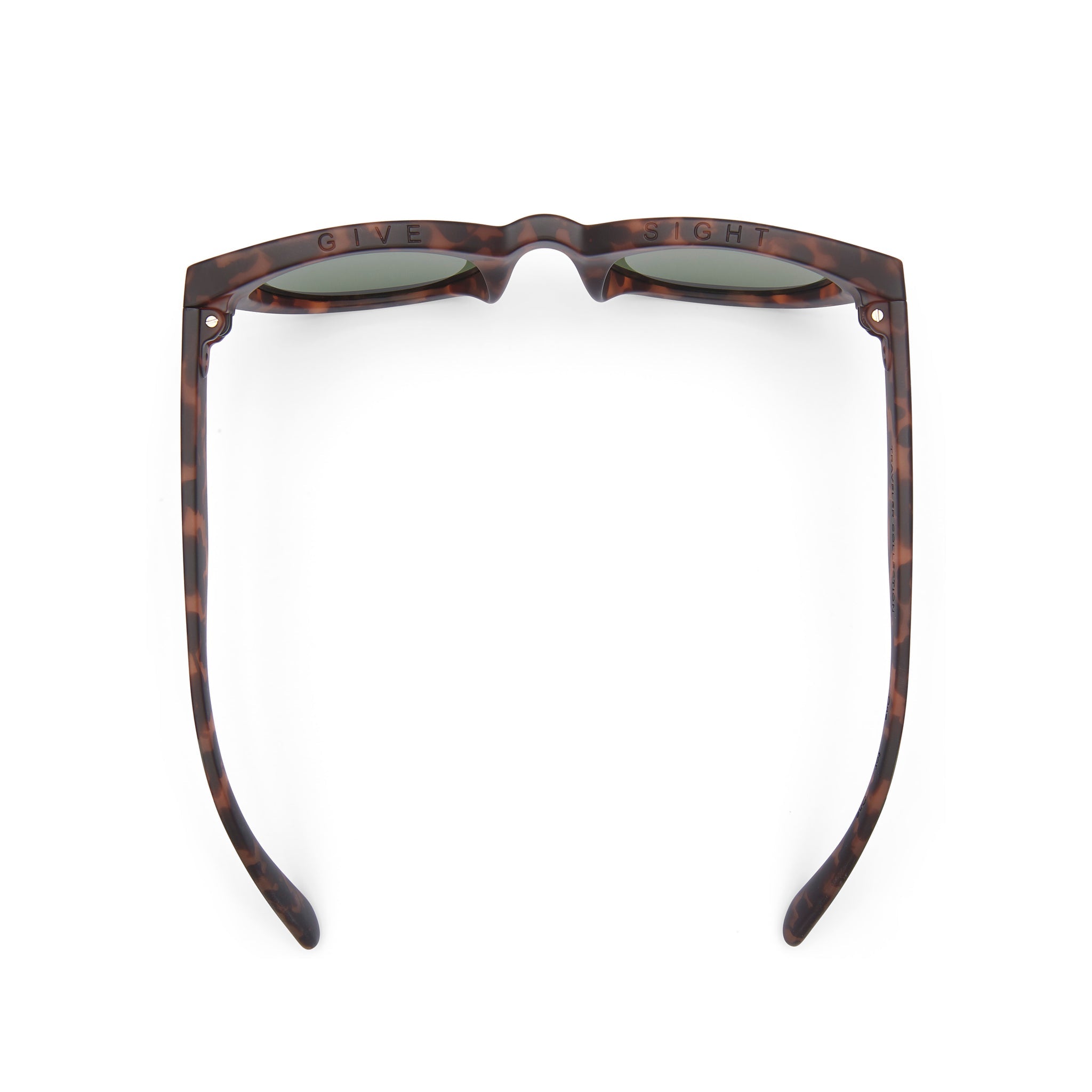 Florentin Traveler Sunglasses  - Black Tortoise - Glass Bottle Green Top View