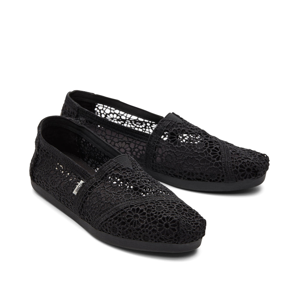 Alpargata Black Moroccan Crochet Front View