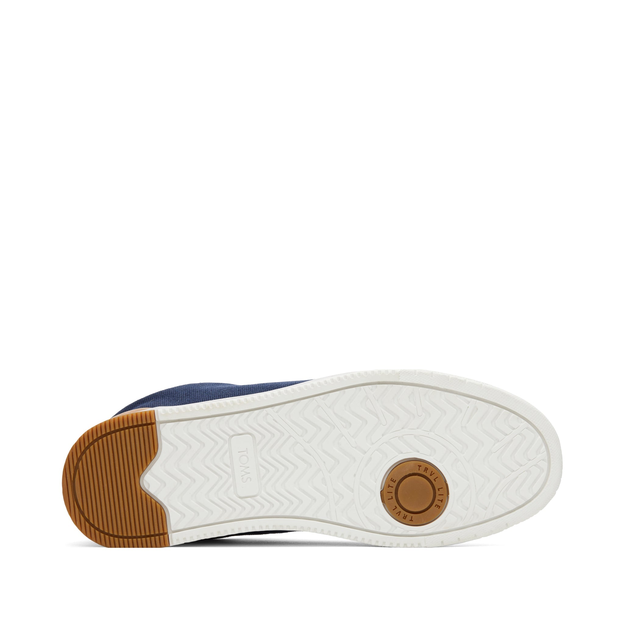 TRVL LITE Navy Canvas Lace-Up Sneaker Bottom Sole View