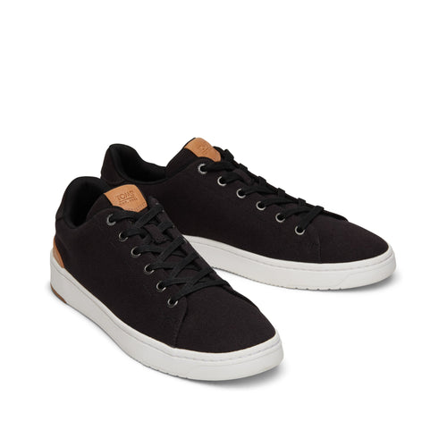 TRVL LITE Black Canvas Lace-Up Sneaker Front View