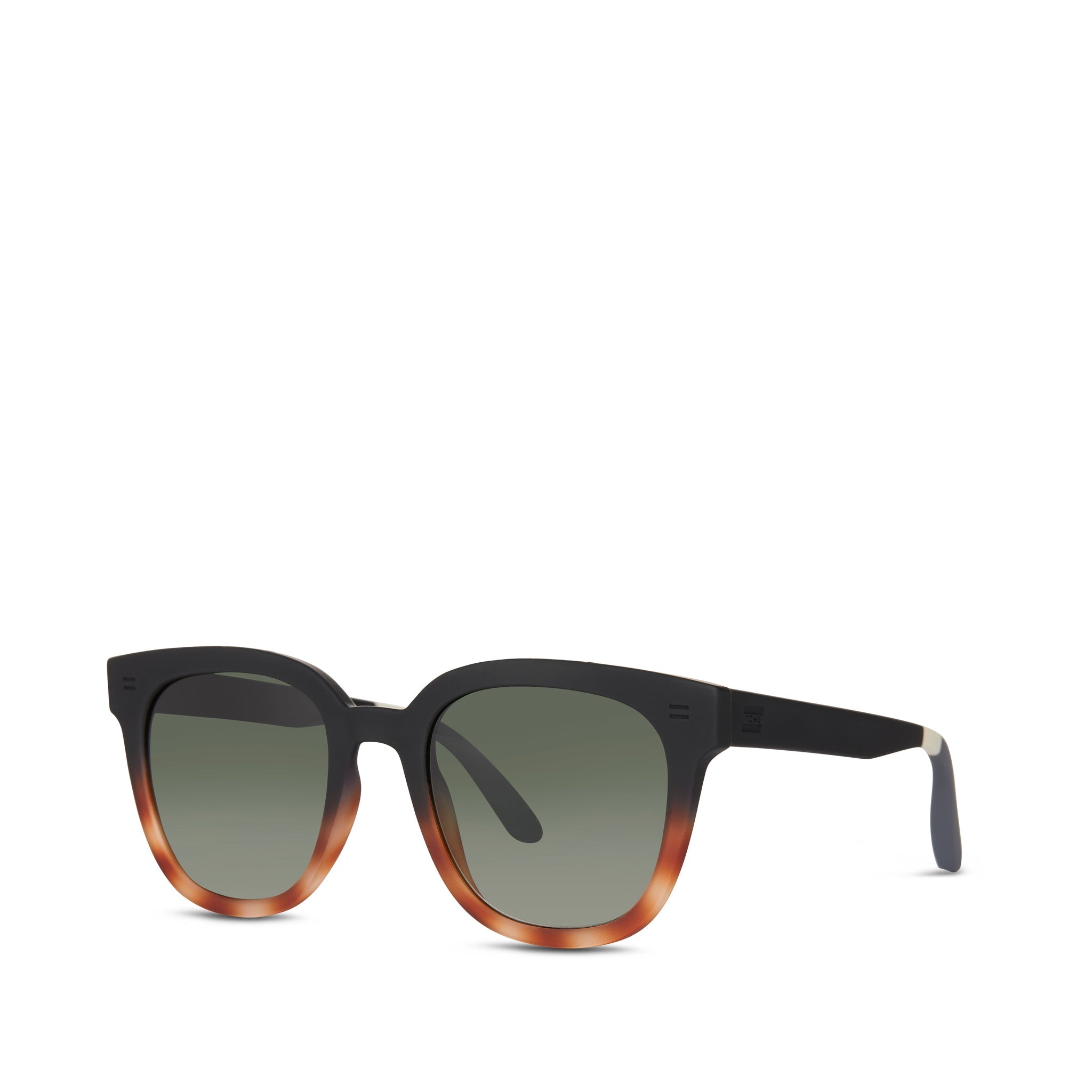 Juniper Traveler Sunglasses  - Matte Black Honey Tortoise Soft Touch Finish Side Angle View