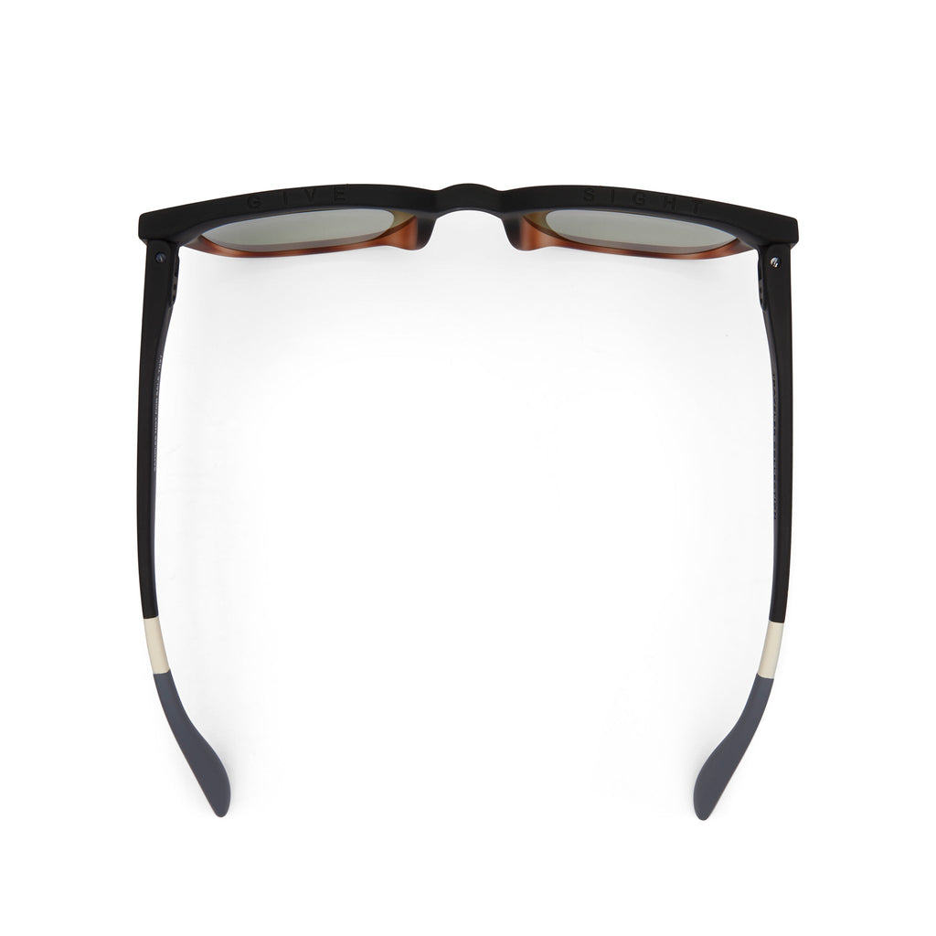 Juniper Traveler Sunglasses  - Matte Black Honey Tortoise Soft Touch Finish Top View