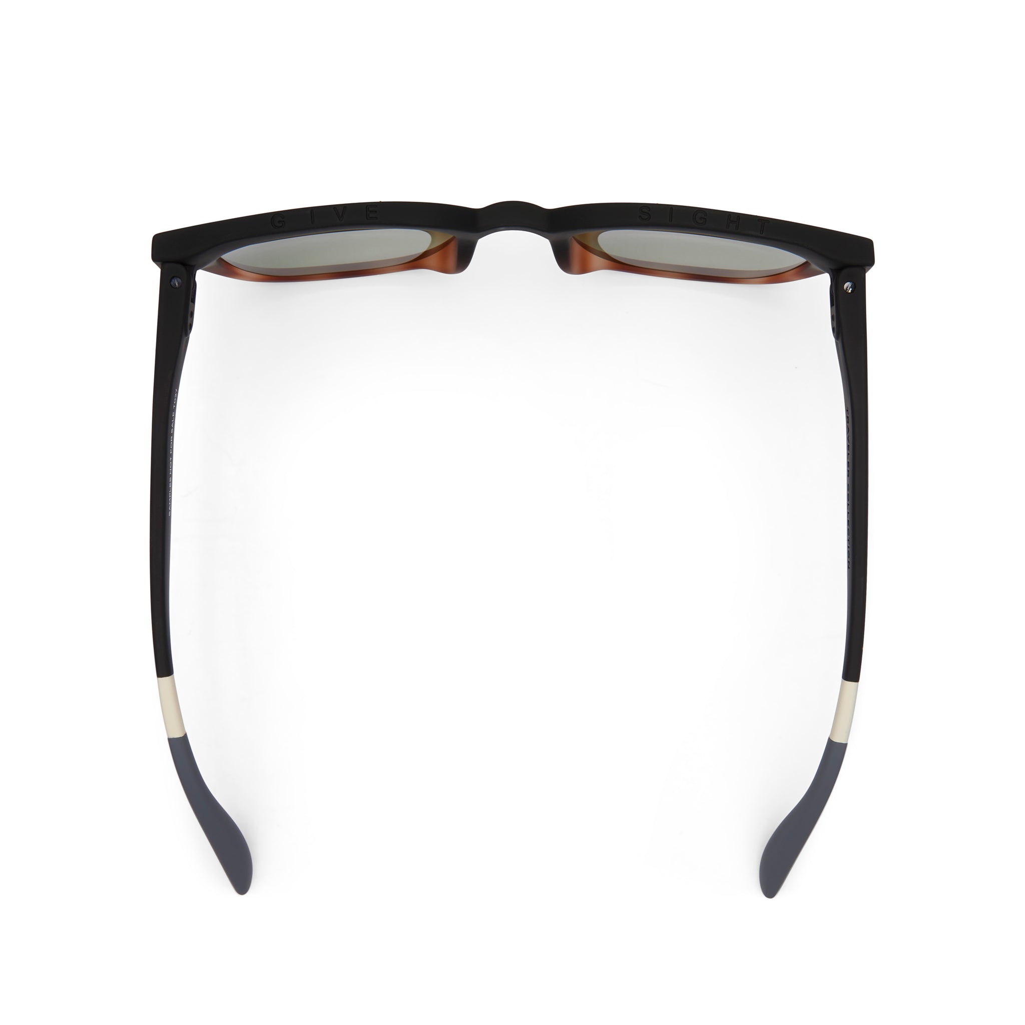 Juniper Traveler Sunglasses  - Matte Black Honey Tortoise Soft Touch Finish Top View