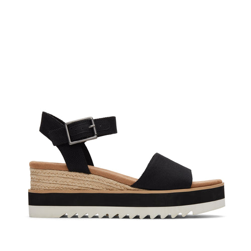 Diana Black Wedge Sandal Side View