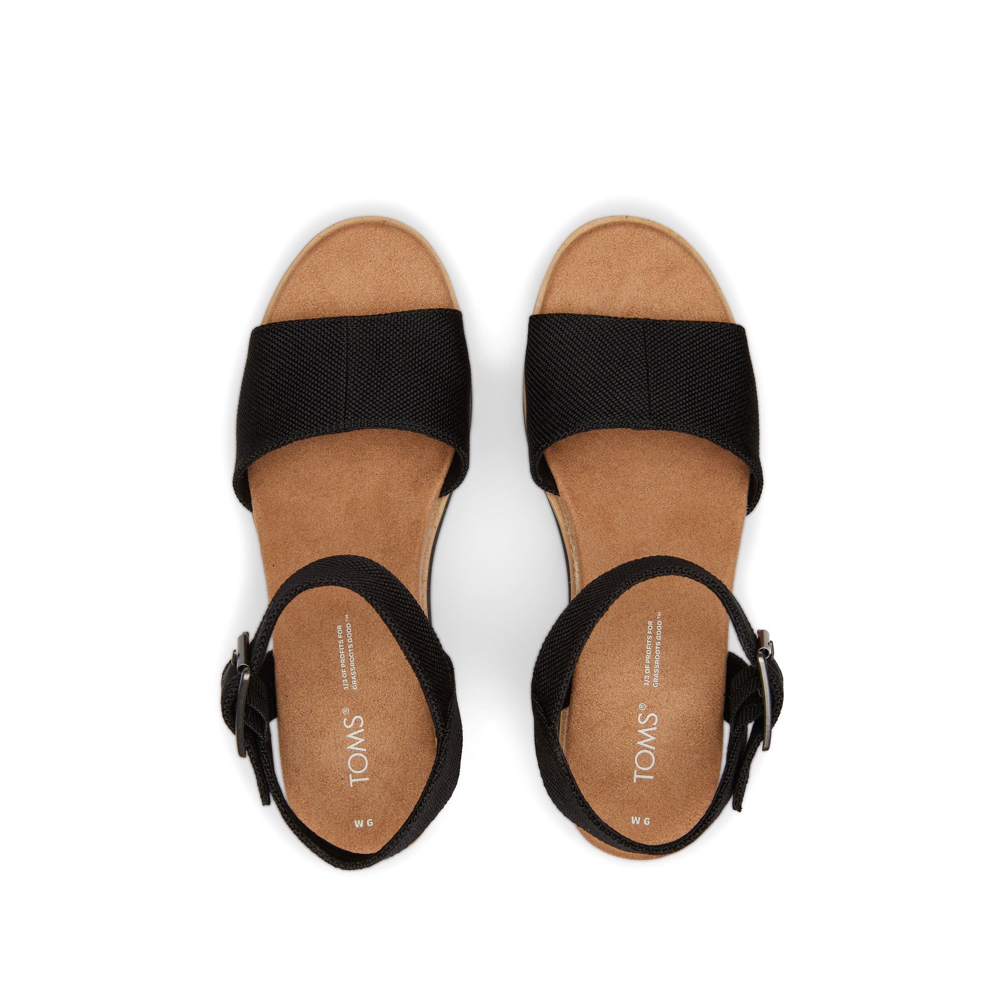 Diana Black Wedge Sandal Top View