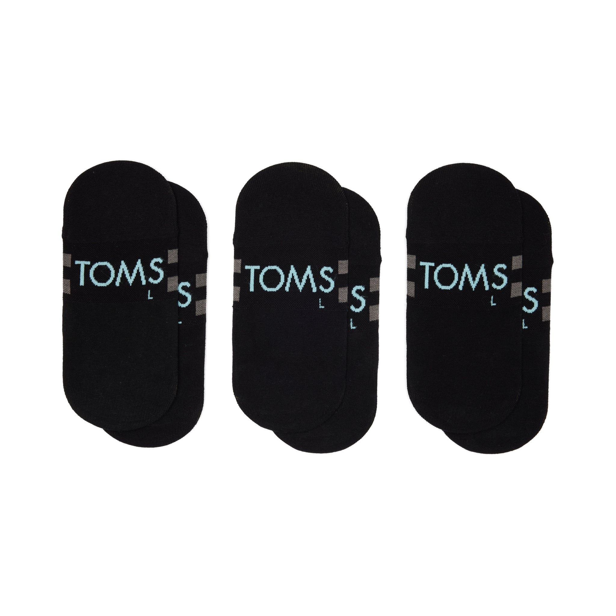 Back Angle Of Classic No Show Socks Black 3 Pack