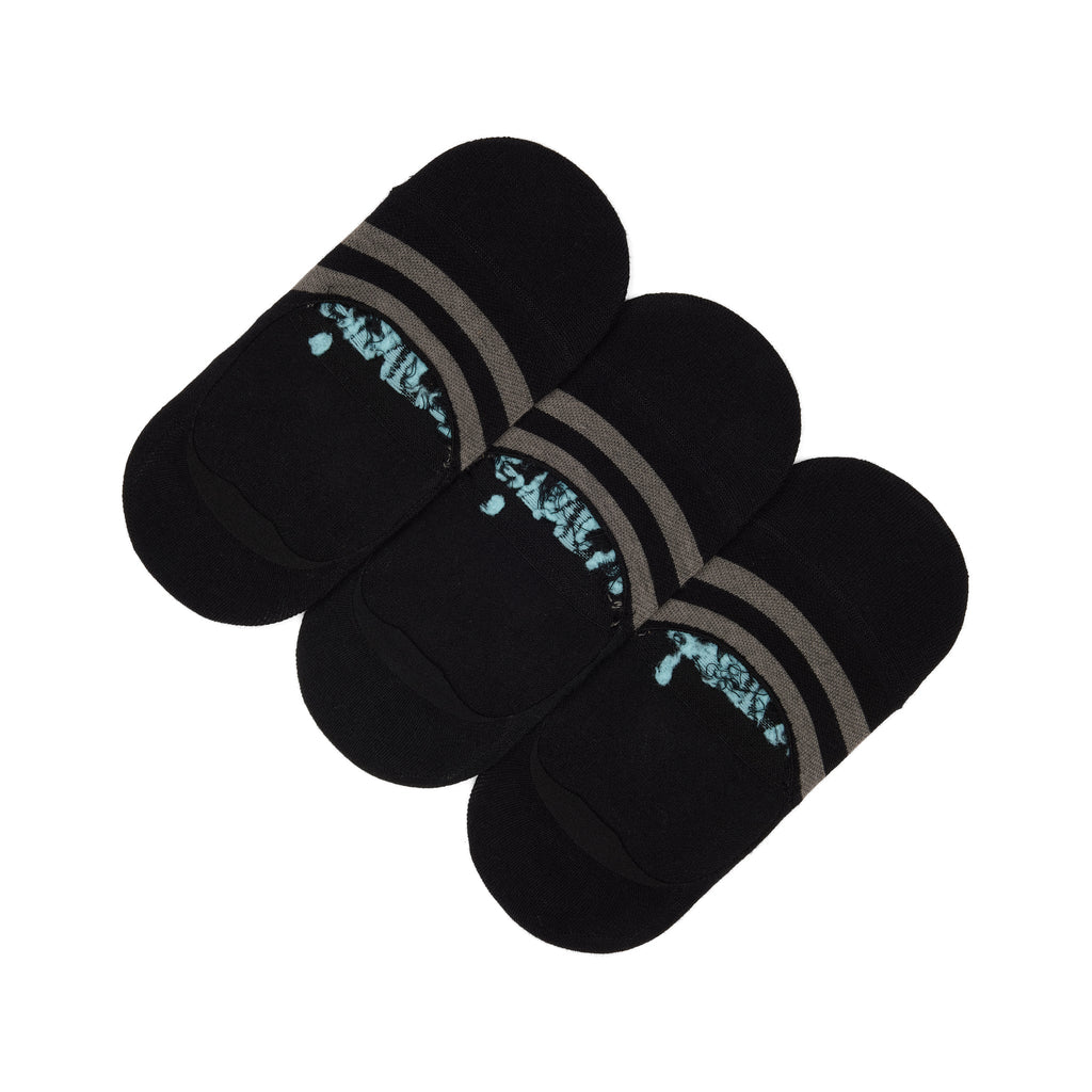 Front Angle Of Classic No Show Socks Black 3 Pack