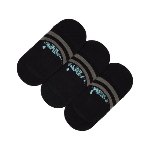 Front Angle Of Classic No Show Socks Black 3 Pack