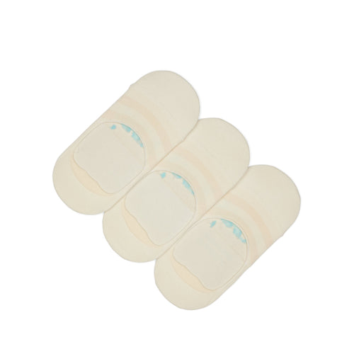Classic No Show Socks Natural 3 Pack Front View