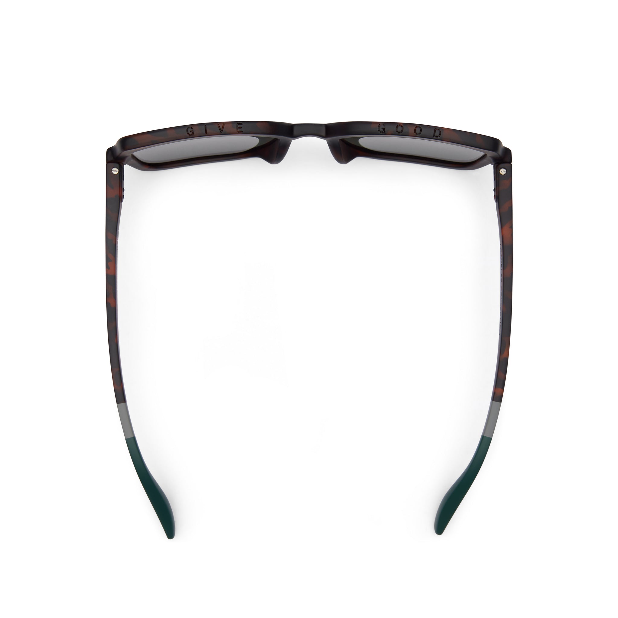 Athena Traveler Sunglasses - Matte Deep Olive Gradient Top View