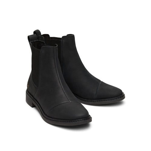 Charlie Black Leather Boot Front View