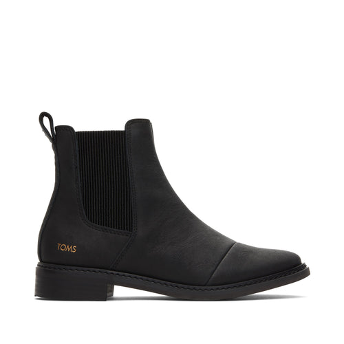 Charlie Black Leather Boot Side View