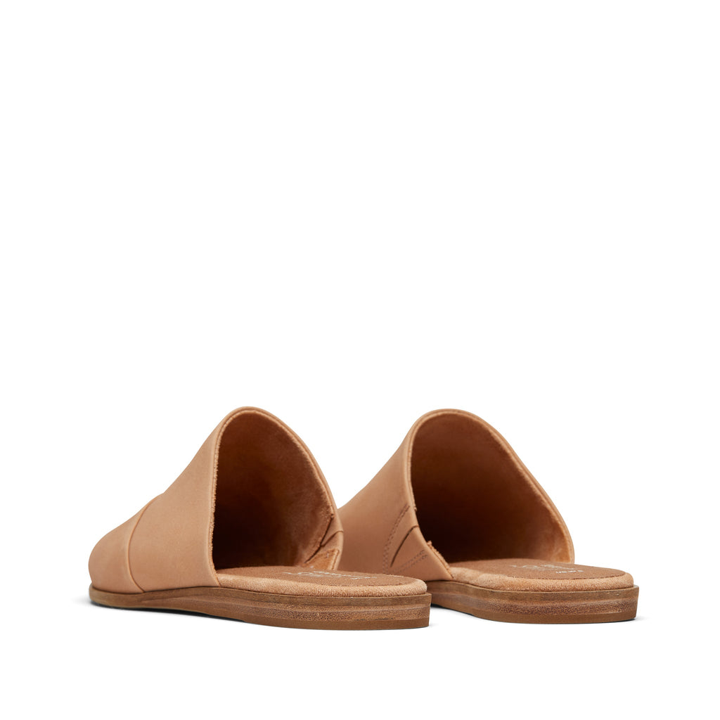 Jade Tan Leather Slip On Flat Back View