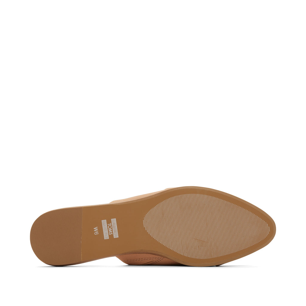 Jade Tan Leather Slip On Flat Bottom Sole View