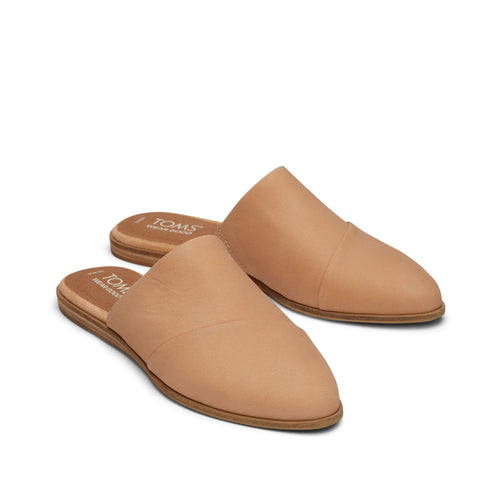 Jade Tan Leather Slip On Flat Front View