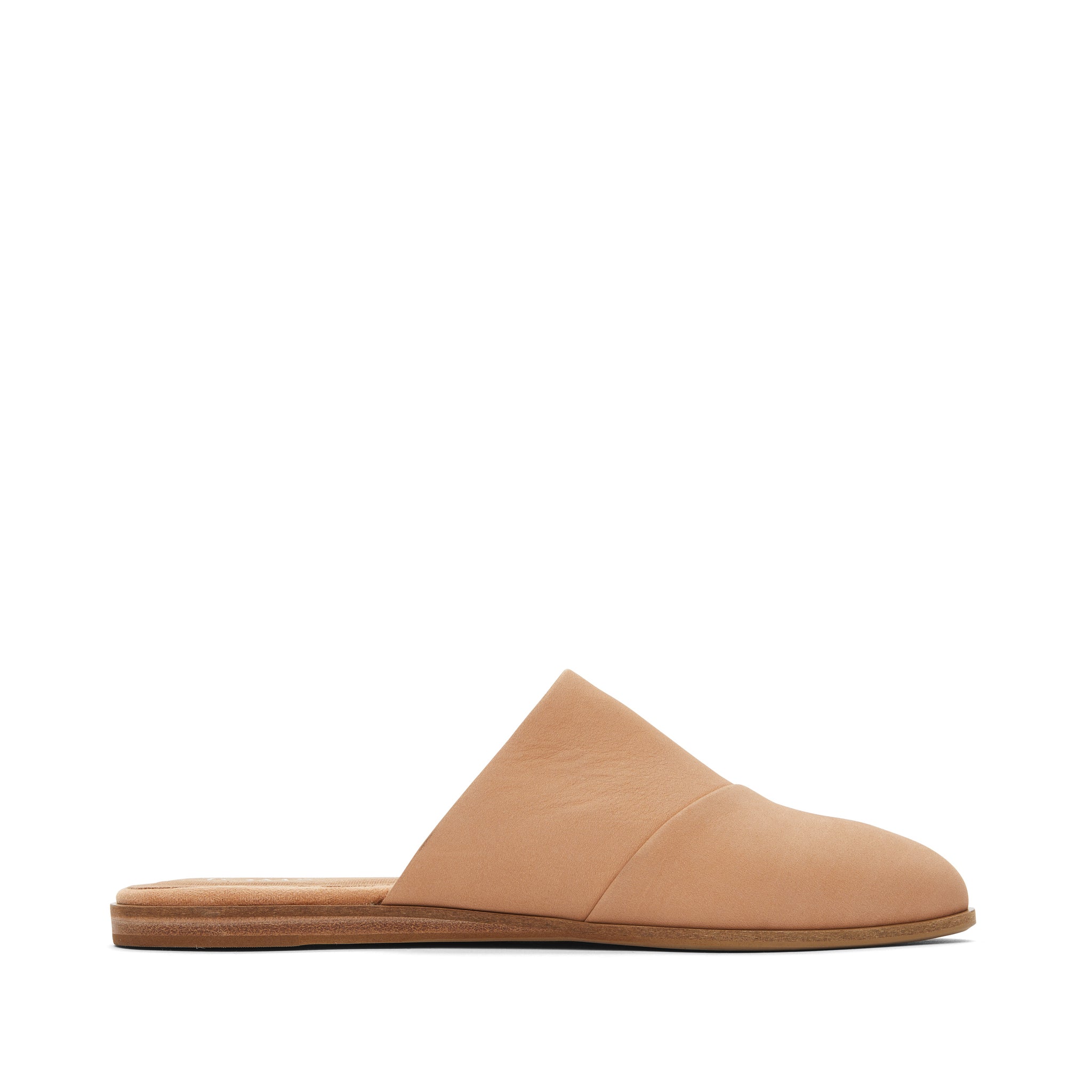 Jade Tan Leather Slip On Flat Side View