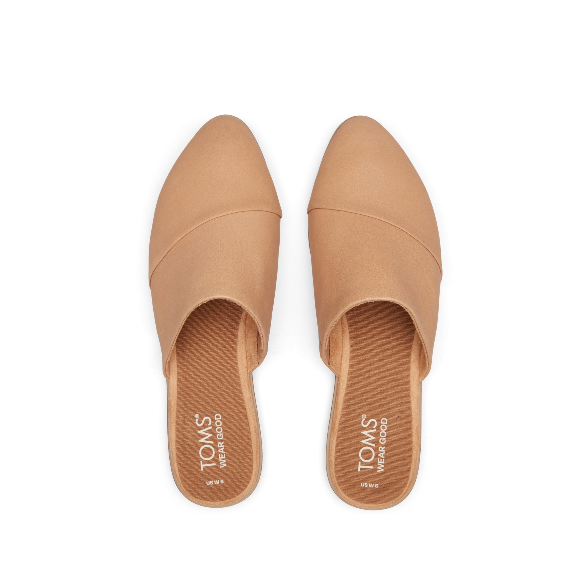 Jade Tan Leather Slip On Flat Top View