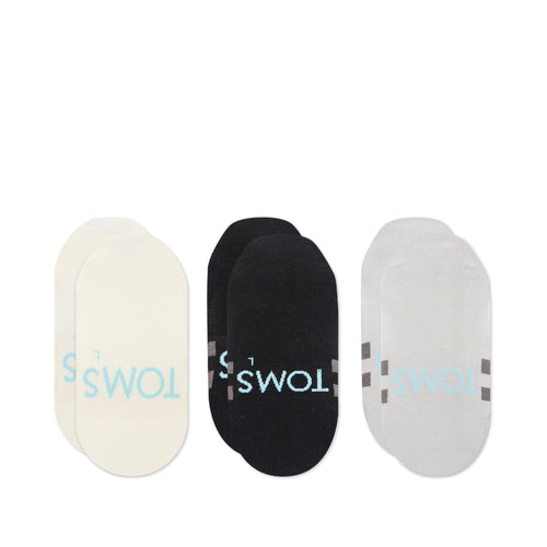 Classic No Show Socks Mixed Grey 3 Pack Back View