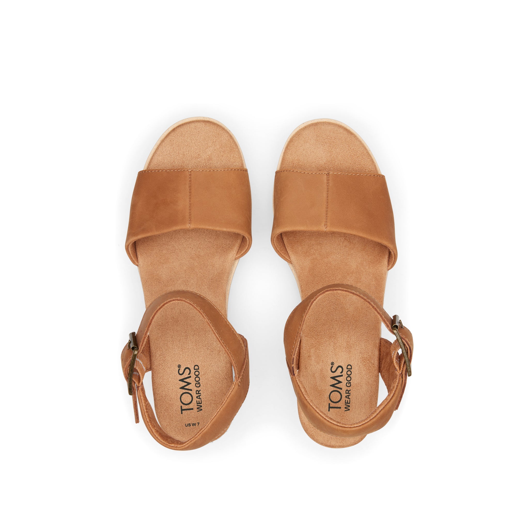 Diana Tan Leather Wedge Sandal Top View