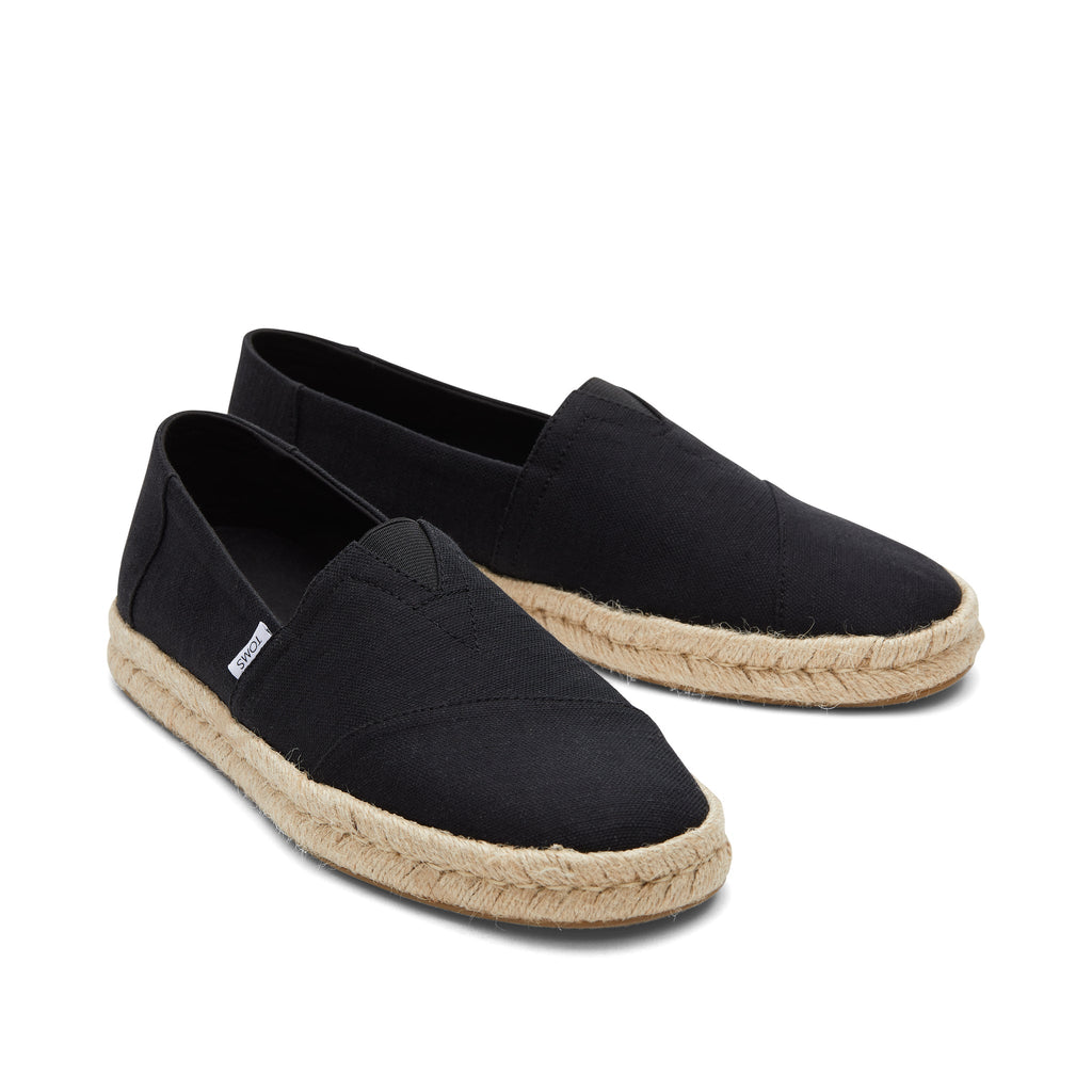 Alpargata Black Recycled Cotton Rope 2.0 Espadrille Front View