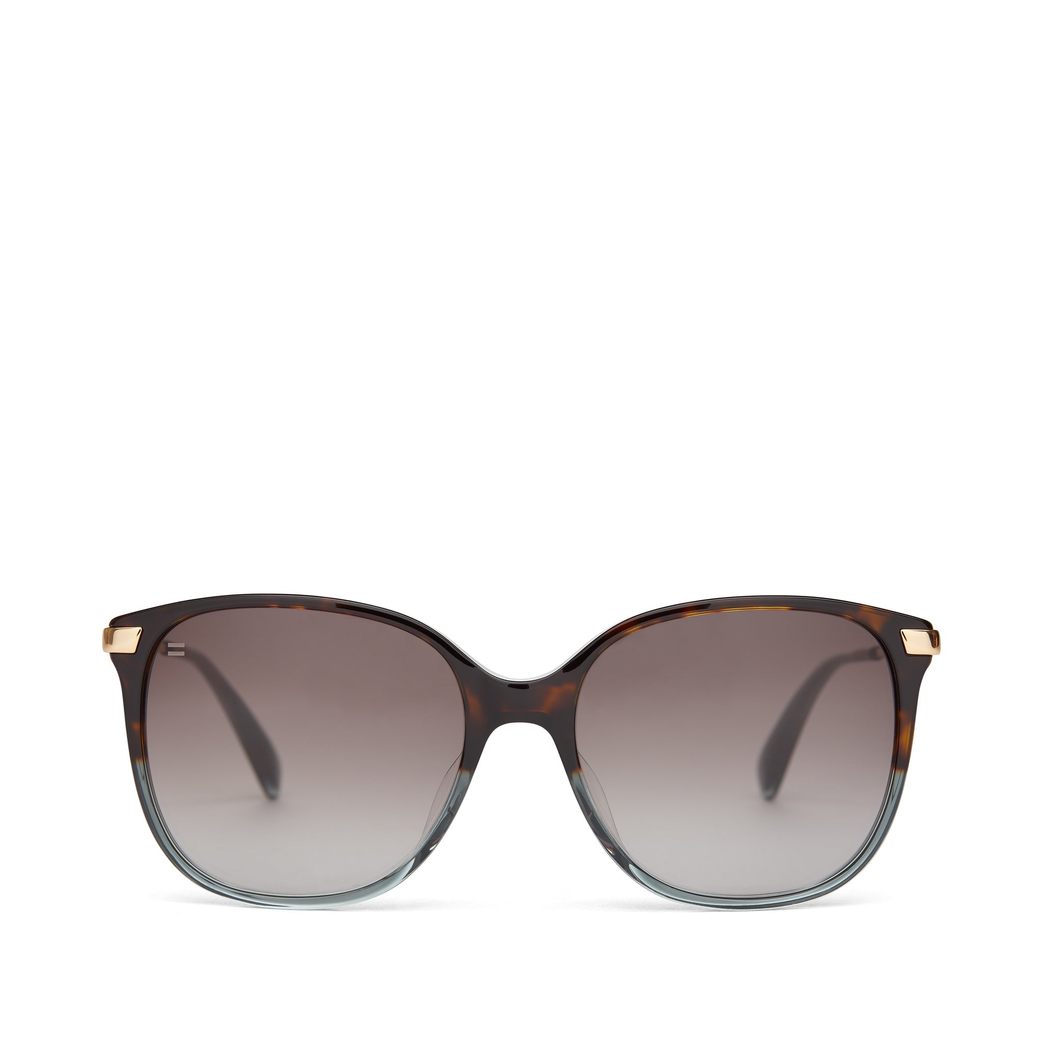 Sandela 201 Handcrafted Sunglasses  - Tortoise Ocean Grey Fade - Gold - Dark Grey Gradient Front View