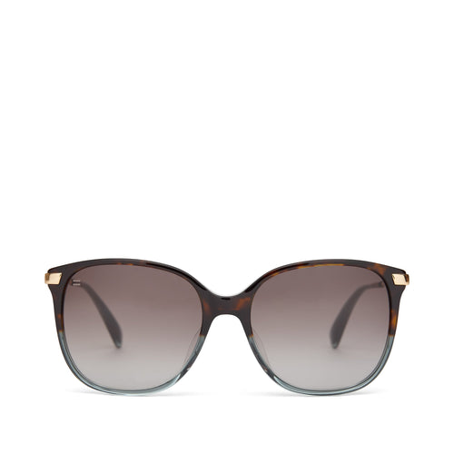 Sandela 201 Handcrafted Sunglasses  - Tortoise Ocean Grey Fade - Gold - Dark Grey Gradient Front View