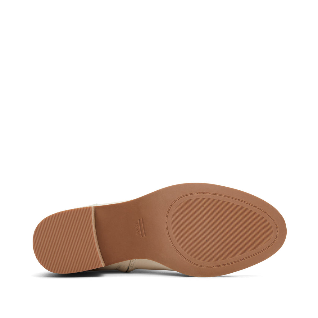 Evelyn Light Sand Leather Heeled Boot Bottom Sole View