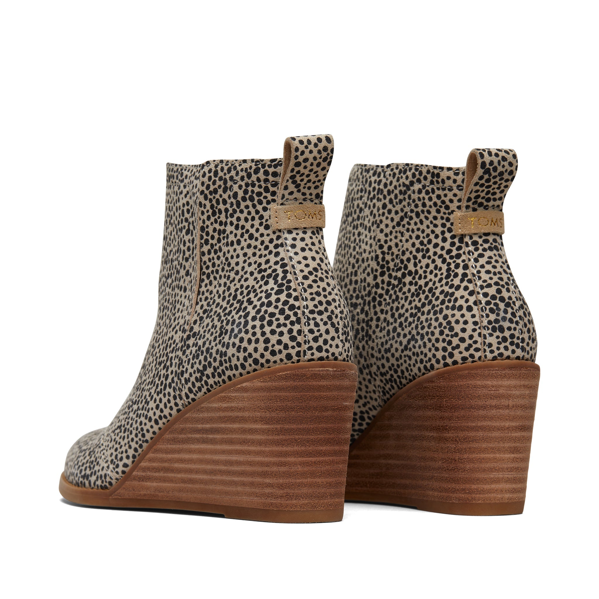 Clare Mini Cheetah Suede Wedge Boot Back View