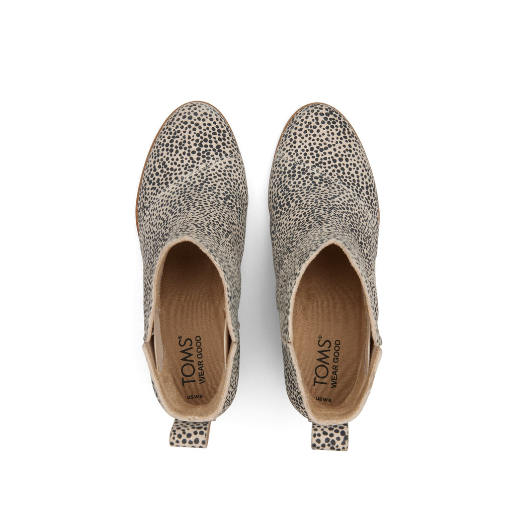 Clare Mini Cheetah Suede Wedge Boot Top View