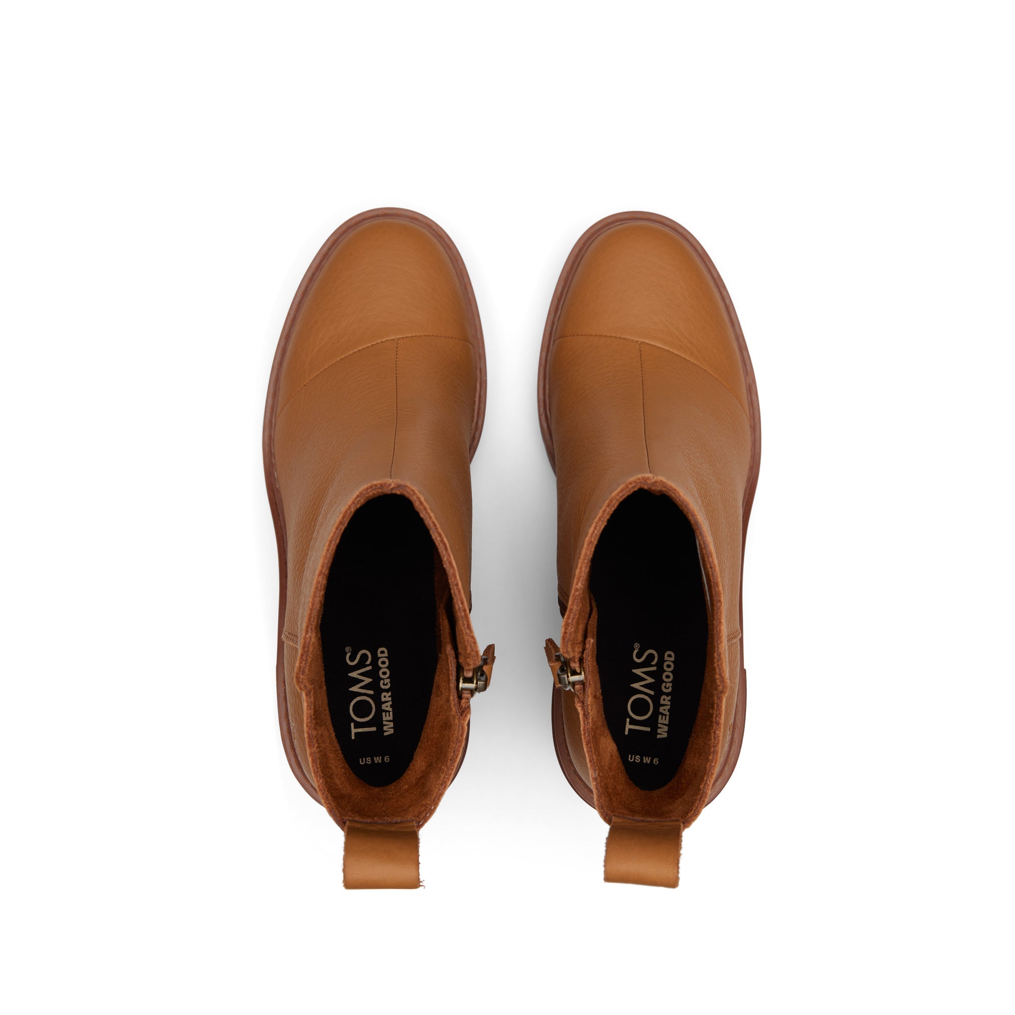 Rya Tan Leather Heeled Boot Top View