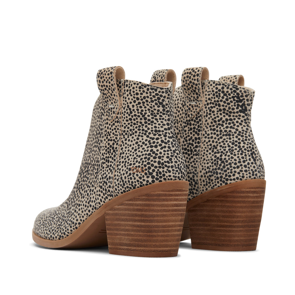 Constance Mini Cheetah Suede Heeled Boot Back View