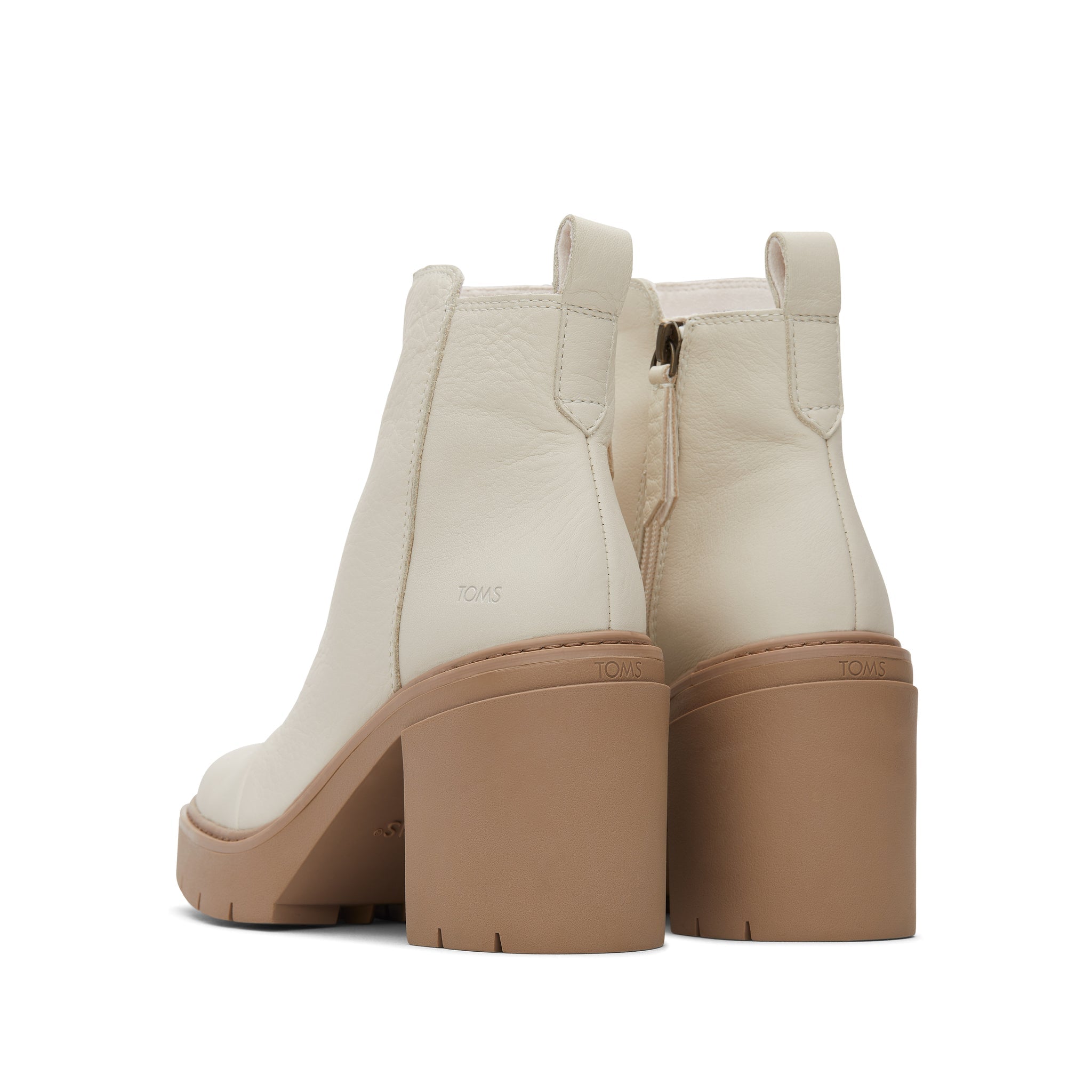 Rya Light Sand Heeled Boot Back View