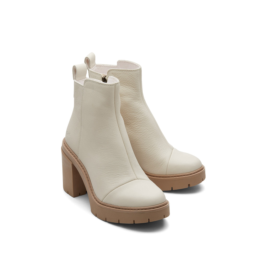 Rya Light Sand Heeled Boot Front View