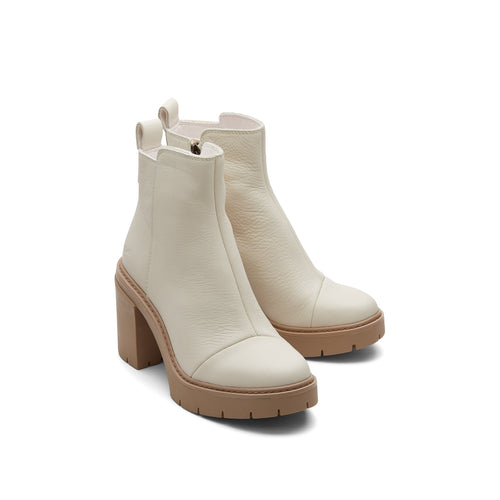 Rya Light Sand Heeled Boot Front View