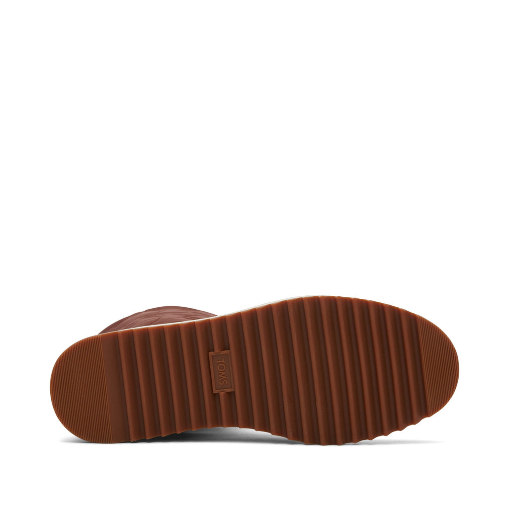 Makenna Brown Water Resistant Leather Boot Bottom Sole View