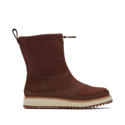 Makenna Brown Water Resistant Leather Boot Side View