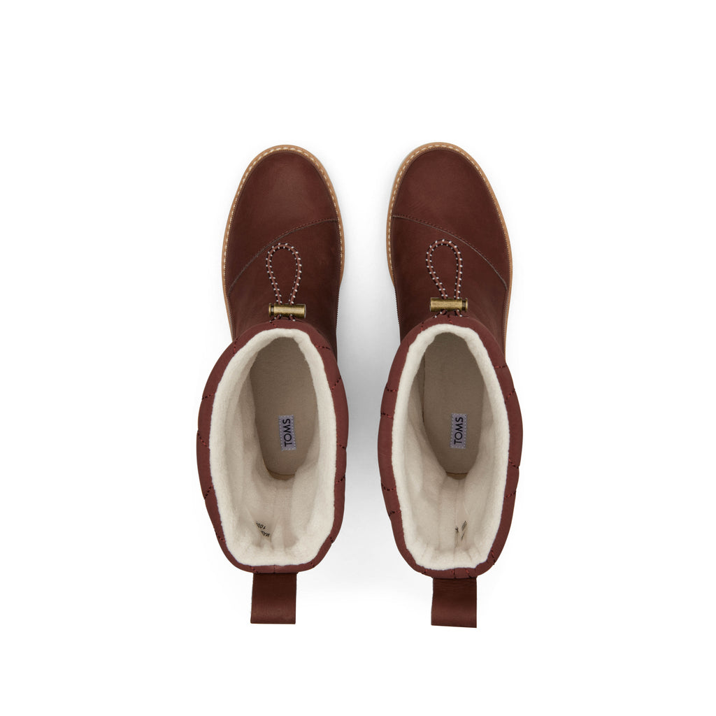 Makenna Brown Water Resistant Leather Boot Top View