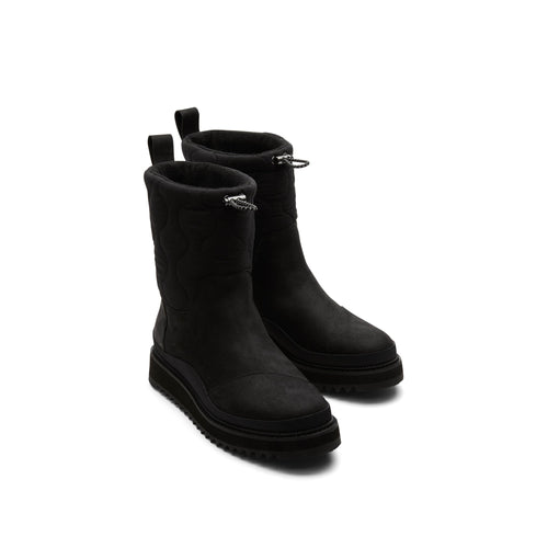 Makenna Black Water Resistant Leather Boot Front View