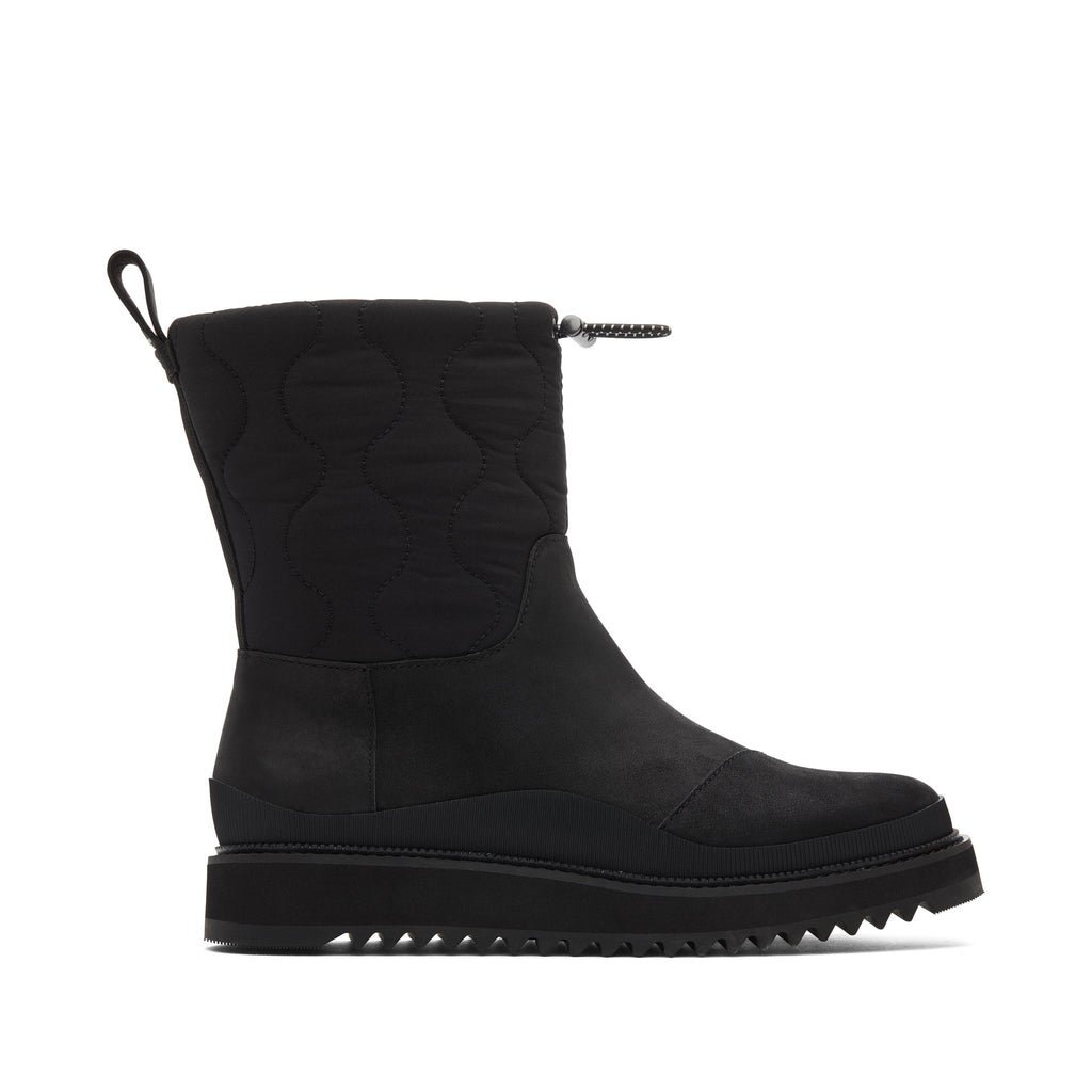 Makenna Black Water Resistant Leather Boot Side View