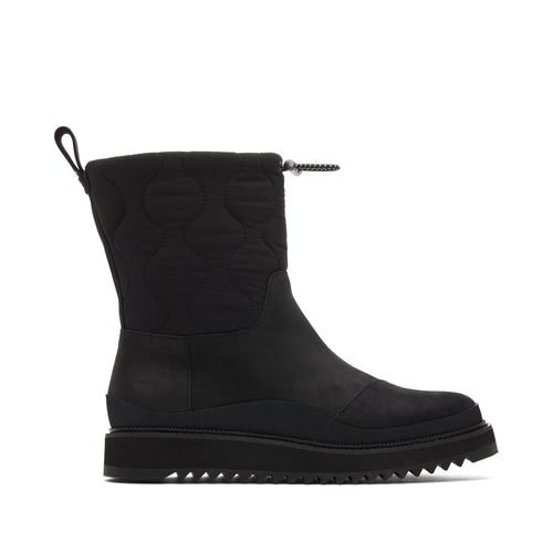 Makenna Black Water Resistant Leather Boot Side View