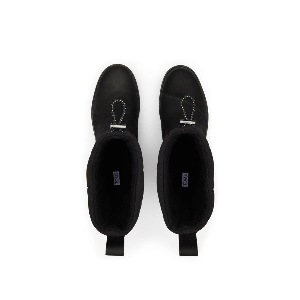 Makenna Black Water Resistant Leather Boot Top View