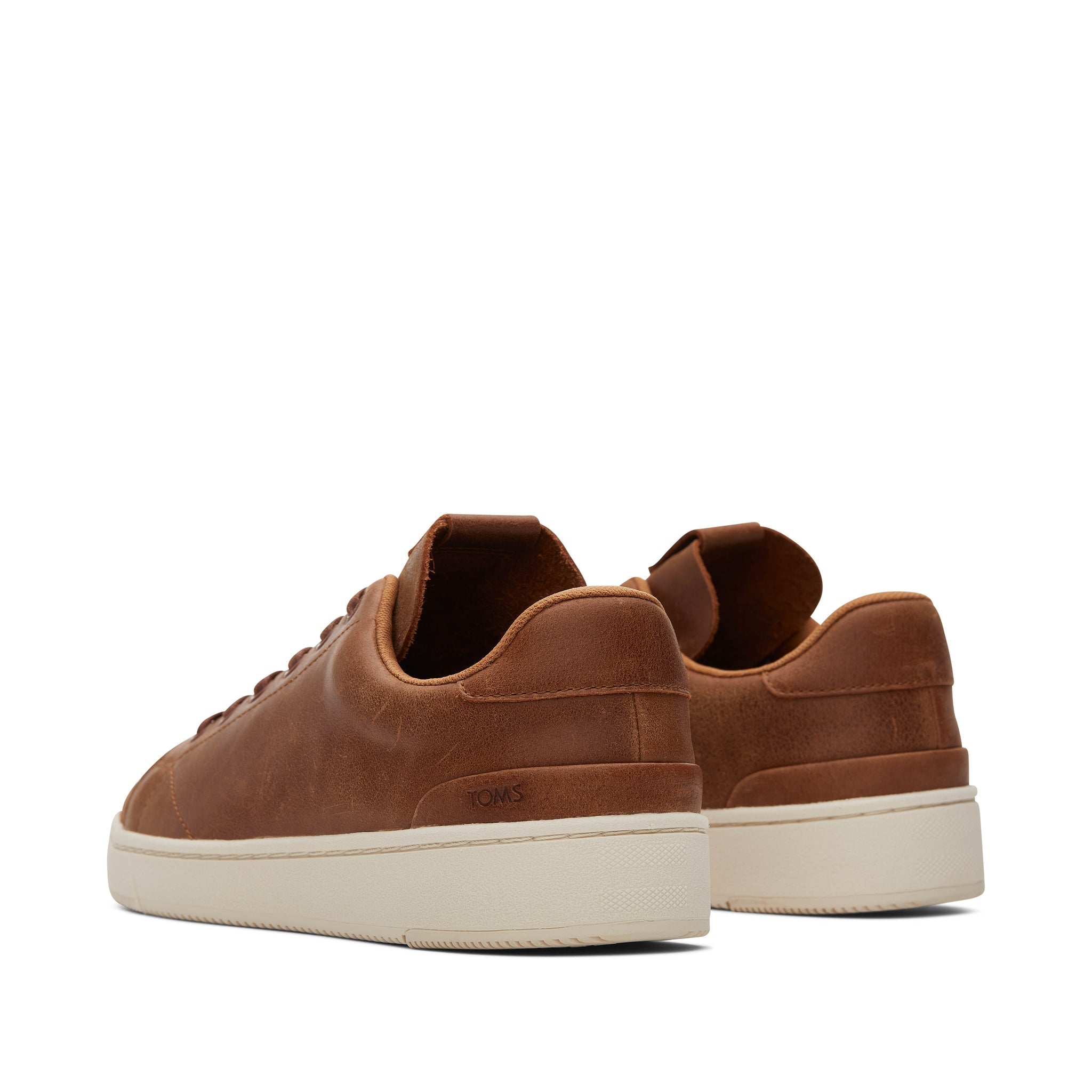TRVL LITE Tan Leather Lace-Up Sneaker Back View