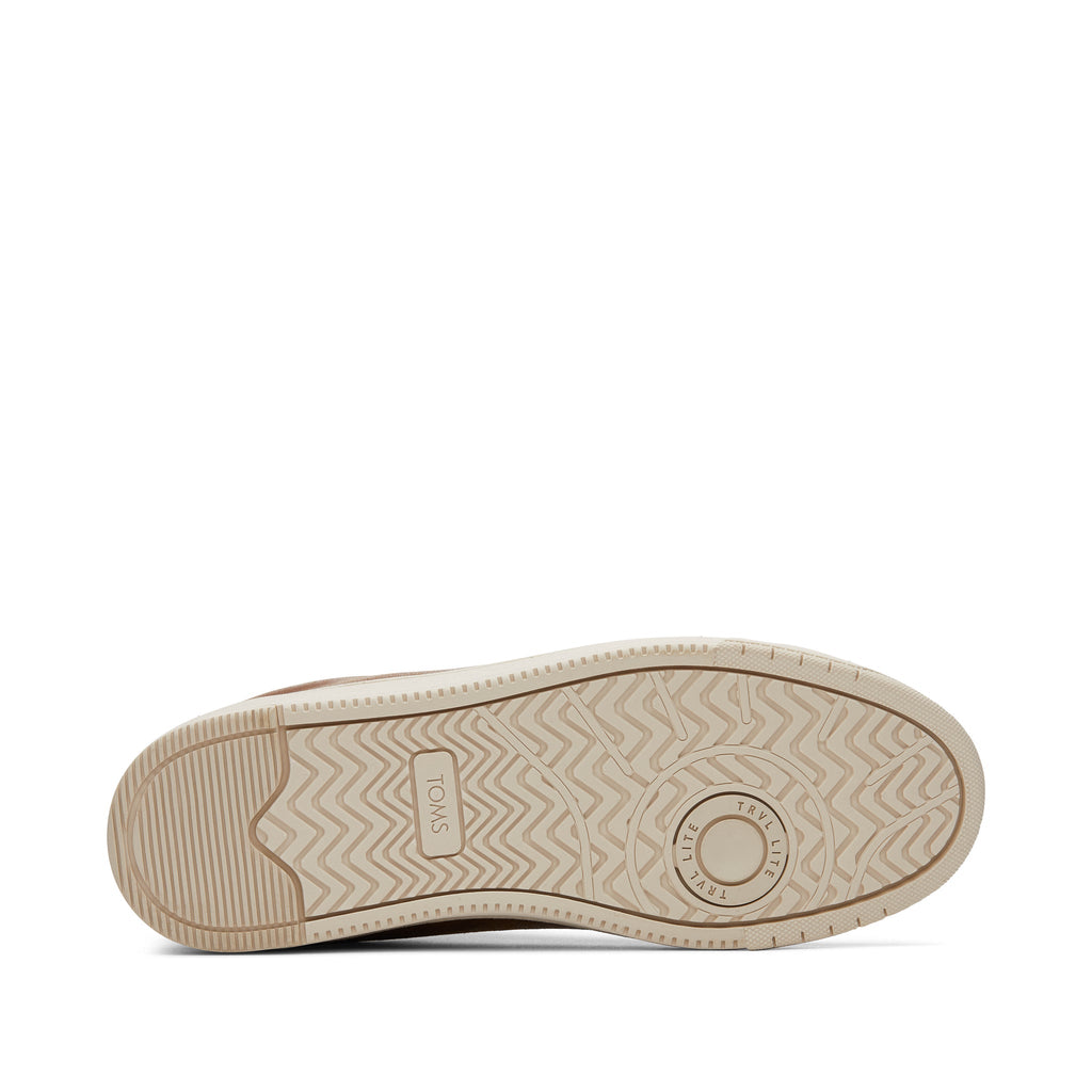TRVL LITE Tan Leather Lace-Up Sneaker Bottom Sole View