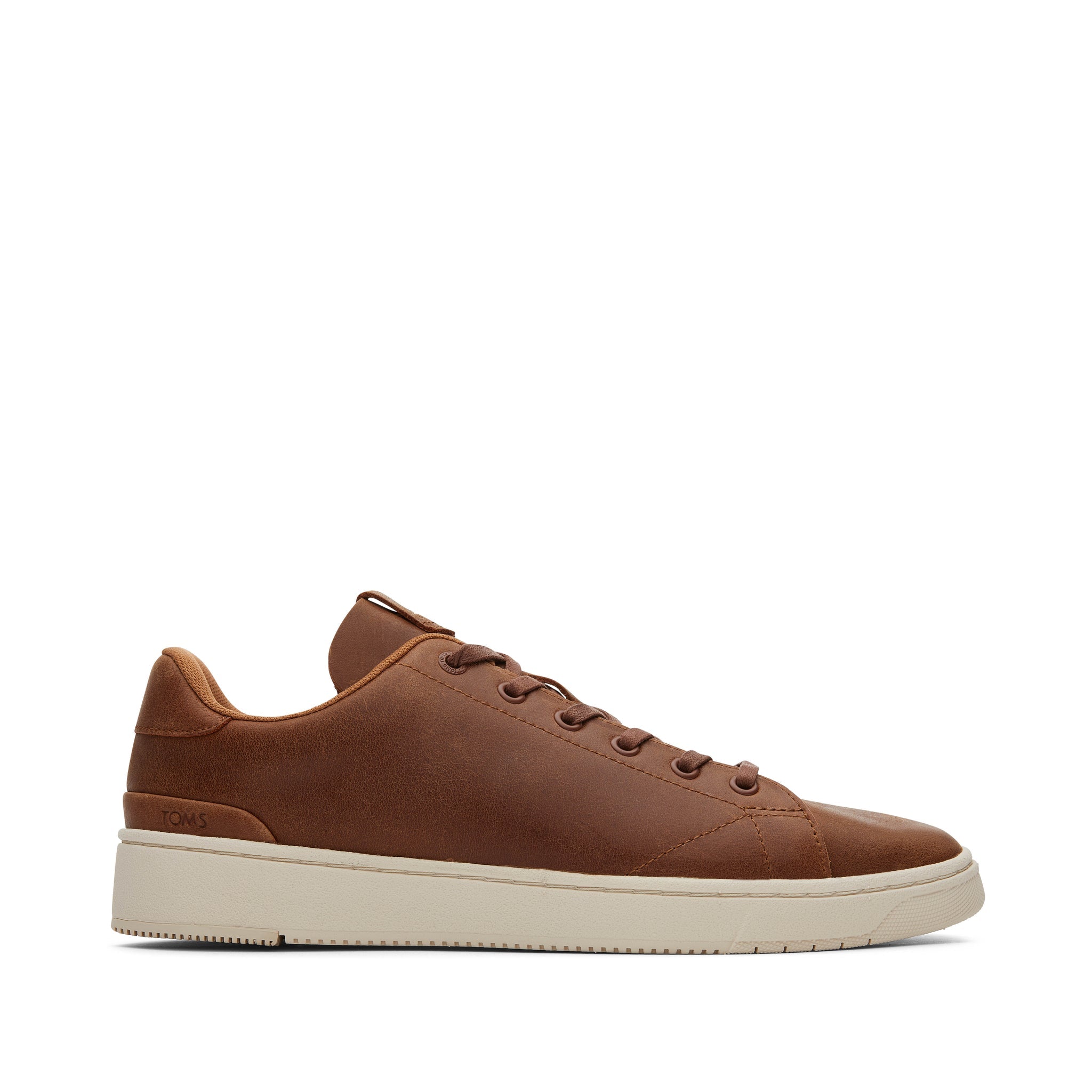 TRVL LITE Tan Leather Lace-Up Sneaker Side View