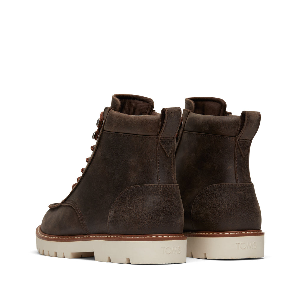 Palomar Brown Water Resistant Leather Boot Back View